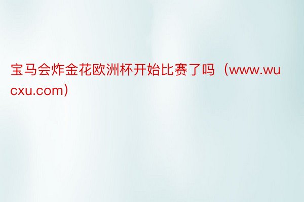宝马会炸金花欧洲杯开始比赛了吗（www.wucxu.com）
